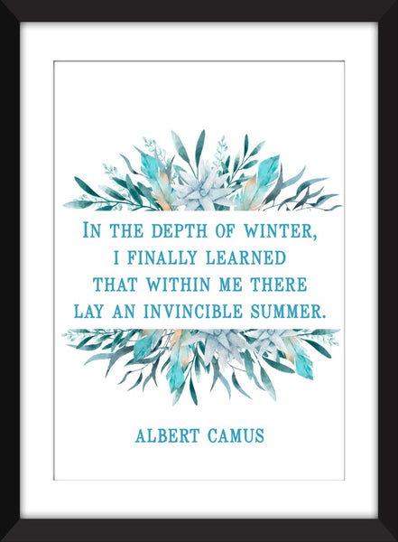 Albert Camus - In the Depth of Winter Quote - Unframed Print
