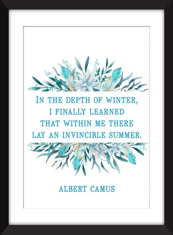 Albert Camus - In the Depth of Winter Quote - Unframed Print