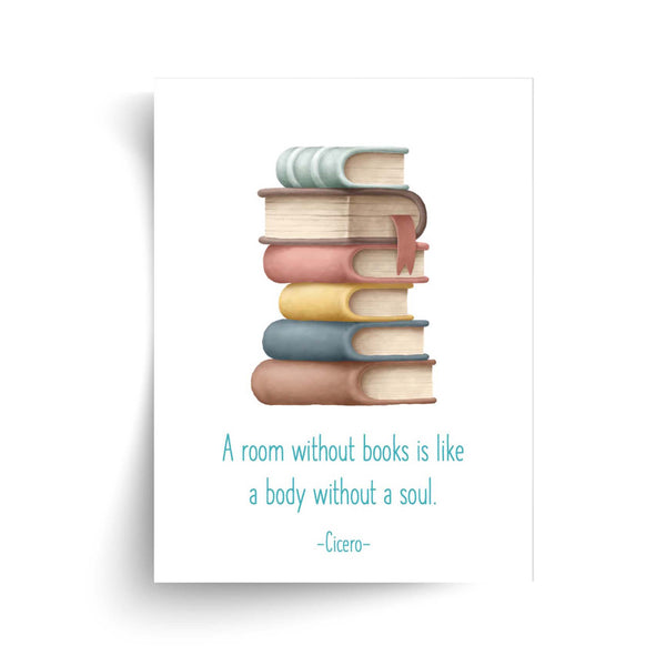 Cicero - A Room Without Books Quote - Ideal Gift for Book Lover