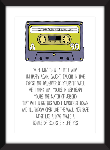 Cocteau Twins Iceblink Luck Lyrics - Unframed Print