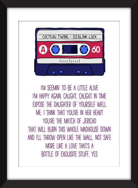 Cocteau Twins Iceblink Luck Lyrics - Unframed Print