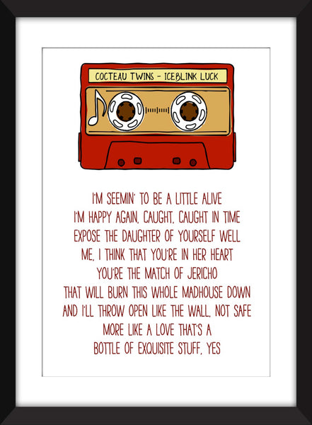 Cocteau Twins Iceblink Luck Lyrics - Unframed Print