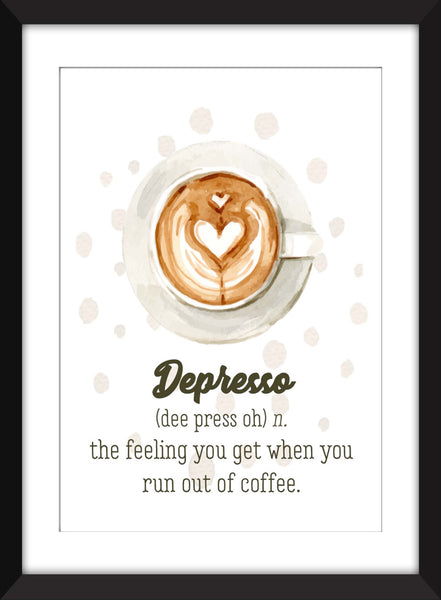 Set of 3 Coffee Definition Prints - Unframed Prints