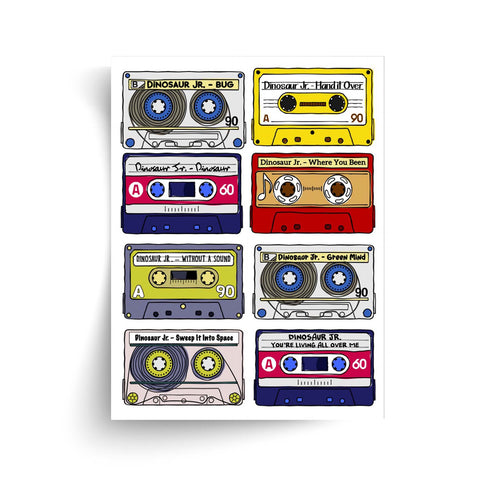 Dinosaur Jr. Albums  - Unframed Print - Ideal Gift for Dinosaur Jr. Fans