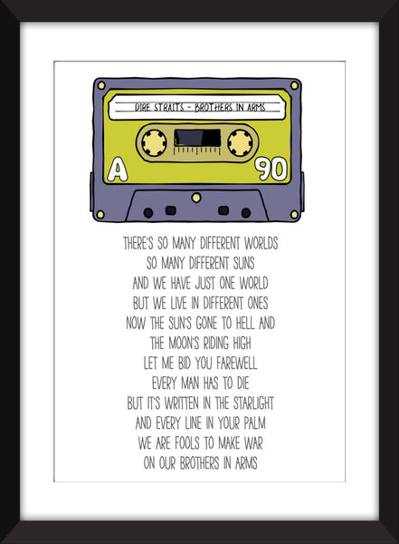 Dire Straits Brothers in Arms Lyrics - Unframed Print