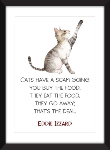 Eddie Izzard Cat Quote - Unframed Print