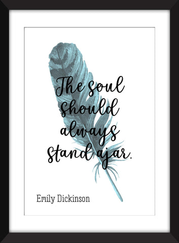 Emily Dickinson - The Soul Should Always Stand Ajar - Unframed Print