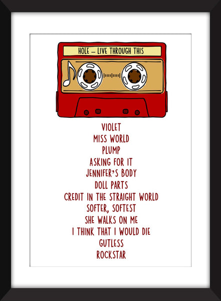 Favourite Album with Tracklisting Artwork -  Unframed Print - Perfect Gift Idea