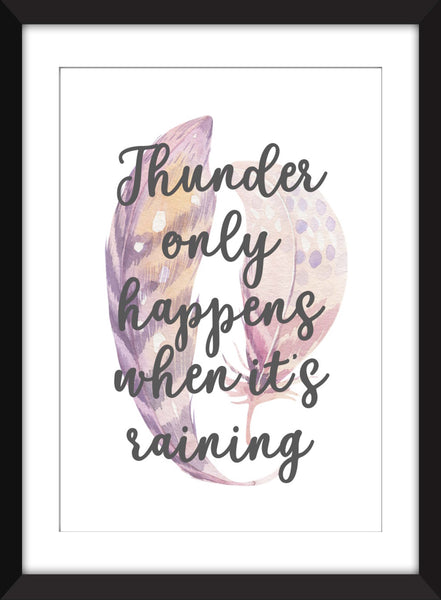 "Thunder Only Happens When It's Raining" Fleetwood Mac Dreams Lyrics  - Unframed Print