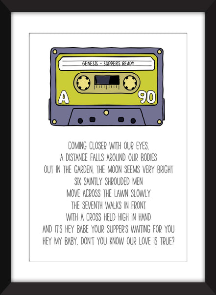 Genesis Supper's Ready Lyrics - Unframed Print