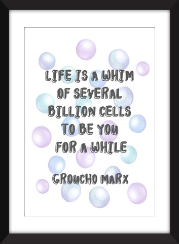Groucho Marx "Life is a Whim" Quote - Unframed Print