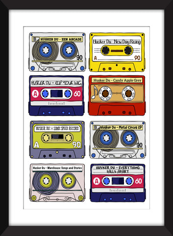 Husker Du Albums  - Unframed Print - Ideal Gift for Husker Du Fans