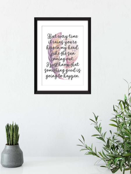 Kate Bush Cloudbusting Lyrics  - Unframed Print