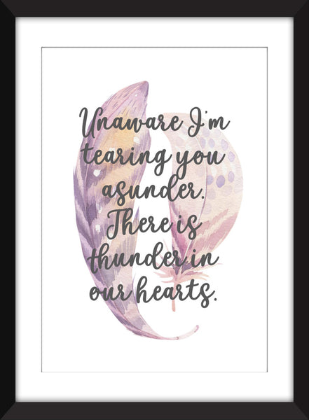 Kate Bush Running Up That Hill Lyrics  - Unframed Print