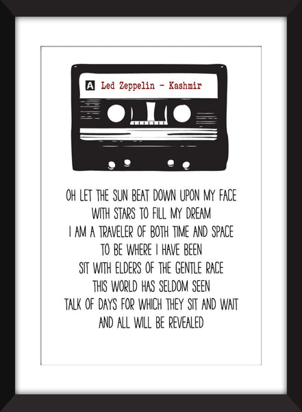 Led Zeppelin - Kashmir Lyrics - Unframed Print