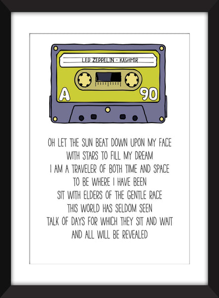 Led Zeppelin - Kashmir Lyrics - Unframed Print