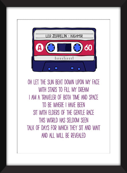 Led Zeppelin - Kashmir Lyrics - Unframed Print