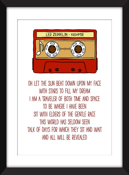 Led Zeppelin - Kashmir Lyrics - Unframed Print