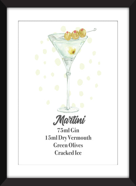 Set of 3 Gin Cocktail Prints - Unframed Prints