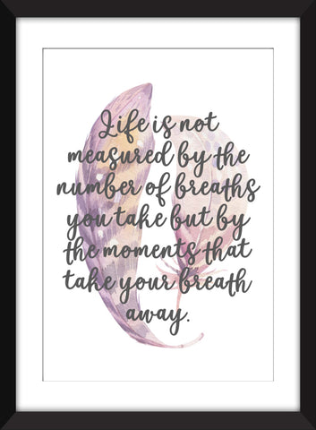 Maya Angelou "Life is Not Measured" Quote - Unframed Print