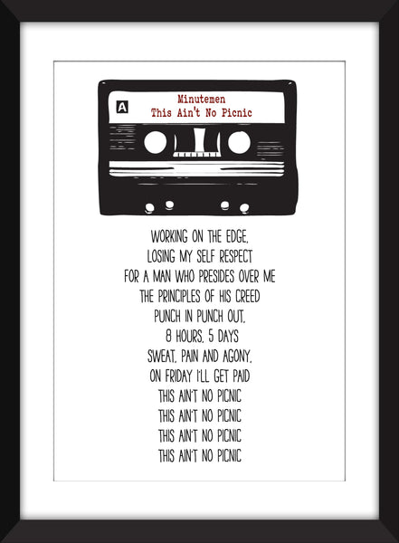 Minutemen - This Ain't No Picnic Lyrics - Unframed Print