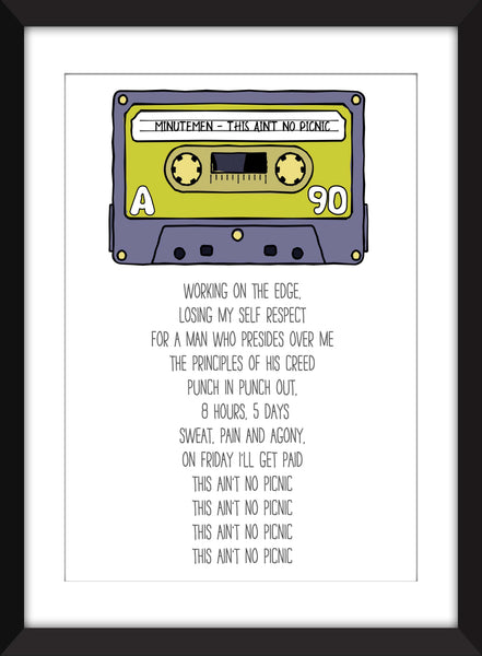 Minutemen - This Ain't No Picnic Lyrics - Unframed Print