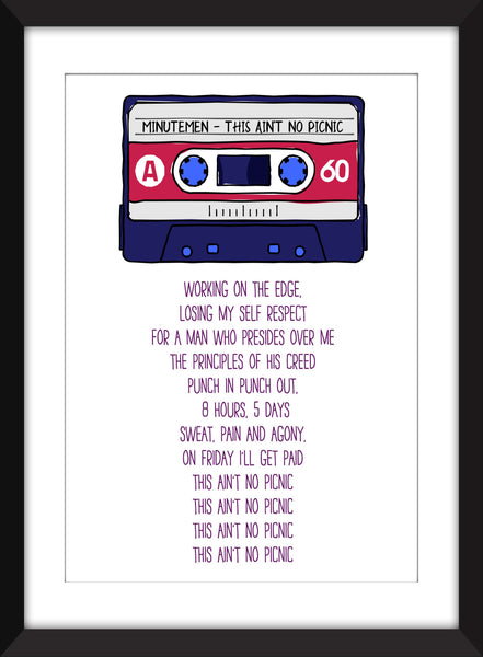 Minutemen - This Ain't No Picnic Lyrics - Unframed Print