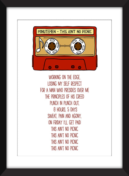 Minutemen - This Ain't No Picnic Lyrics - Unframed Print