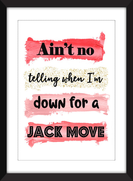 NWA Straight Outta Compton/Jack Move Lyrics - Unframed Print