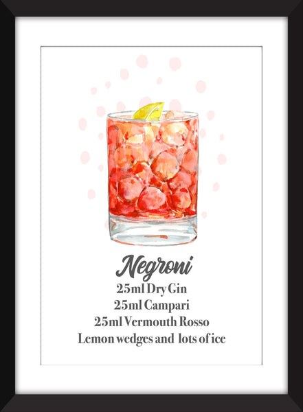 Set of 3 Gin Cocktail Prints - Unframed Prints