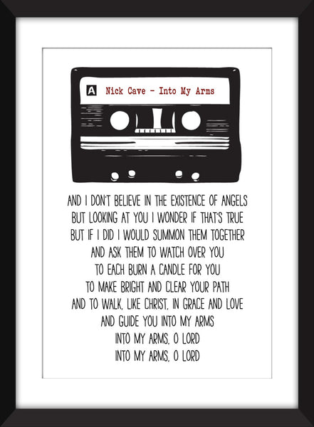 Nick Cave - Into My Arms Lyrics - Unframed Print