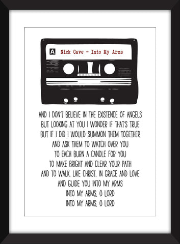 Nick Cave - Into My Arms Lyrics - Unframed Print