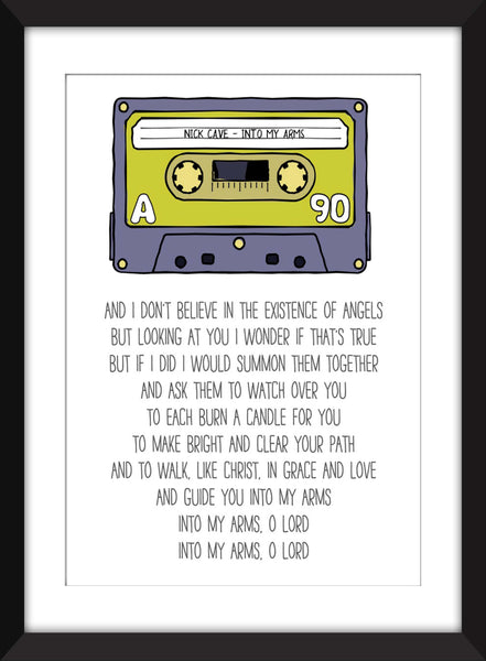 Nick Cave - Into My Arms Lyrics - Unframed Print