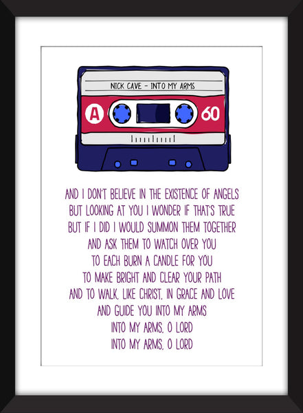 Nick Cave - Into My Arms Lyrics - Unframed Print