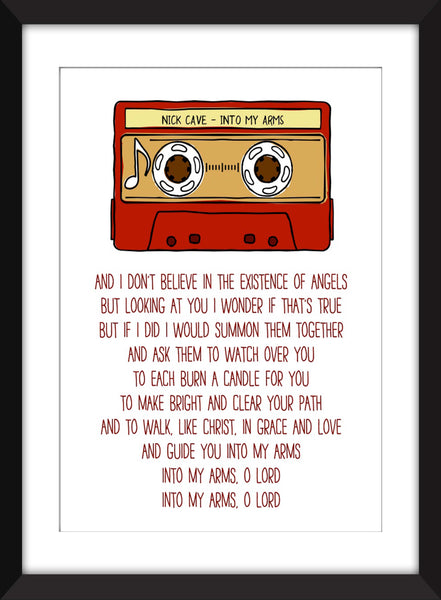 Nick Cave - Into My Arms Lyrics - Unframed Print