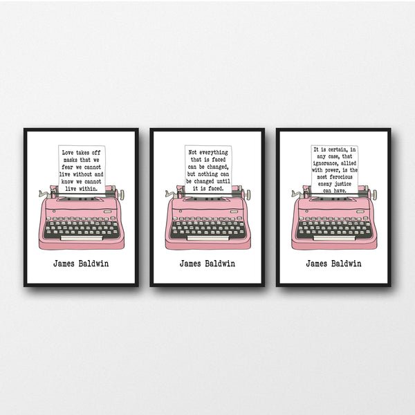 Set of 3 James Baldwin Quotes - Unframed Prints