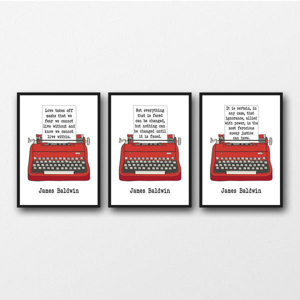 Set of 3 James Baldwin Quotes - Unframed Prints