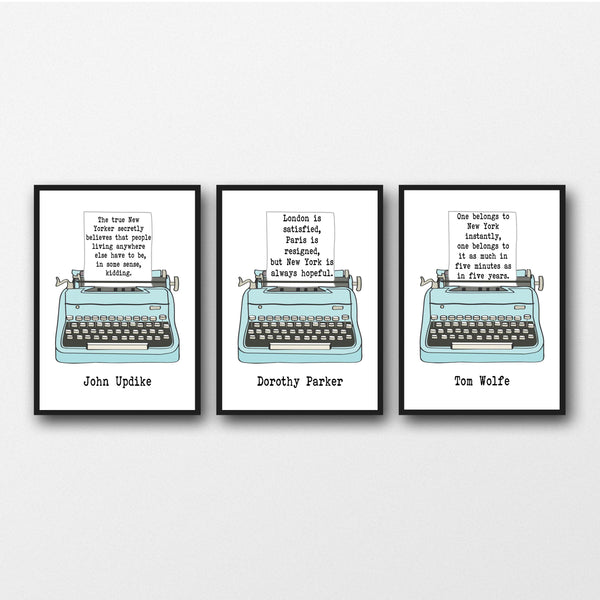Set of 3 New York Quotes - Unframed Literary Prints