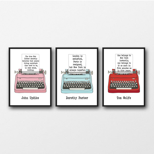 Set of 3 New York Quotes - Unframed Literary Prints