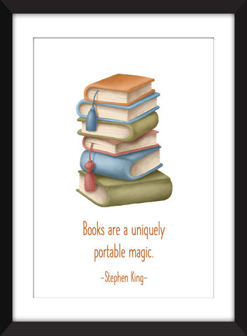 Stephen King - Books Are a Uniquely Portable Magic Quote - Ideal Gift for Book Lover