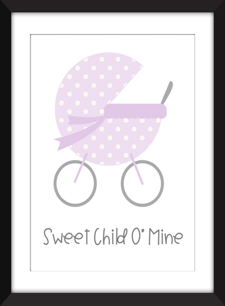 Sweet Child O'Mine - Guns N Roses Print For Nursery/Child's Bedroom - Unframed Print