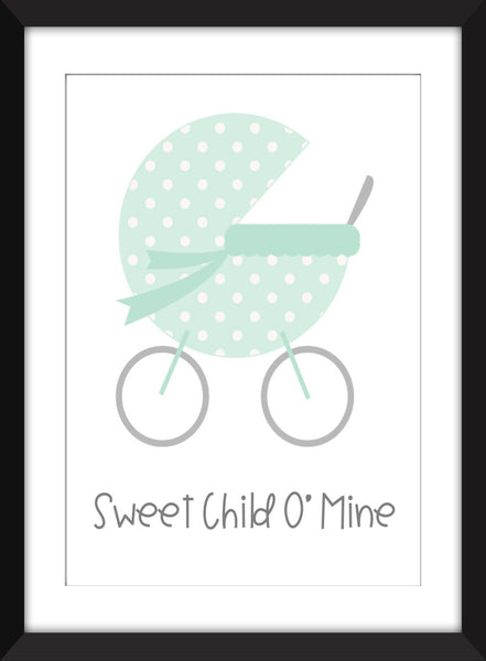 Sweet Child O'Mine - Guns N Roses Print For Nursery/Child's Bedroom - Unframed Print