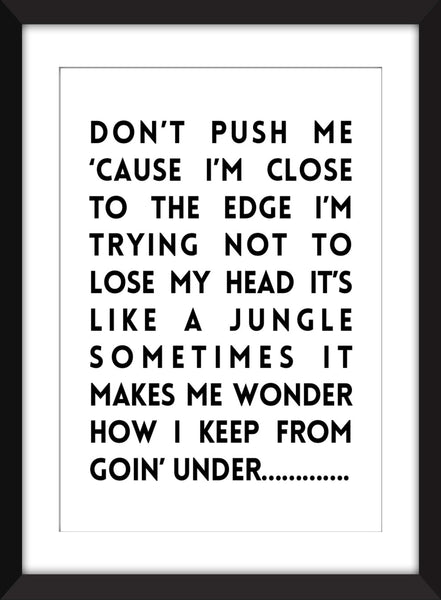 Grandmaster Flash and the Furious Five - The Message Lyrics - Unframed Typography Print