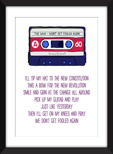 The Who - Won't Get Fooled Again Lyrics - Unframed Print