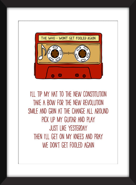 The Who - Won't Get Fooled Again Lyrics - Unframed Print