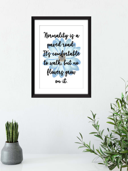 Vincent Van Gogh "Normality is a Paved Road" Quote Unframed Print