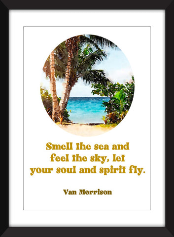 Van Morrison - Smell the Sea and Feel the Sky - Into the Mystic Lyric - Unframed Print