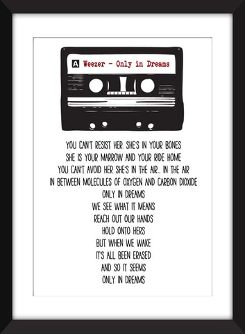 Weezer Only in Dreams Lyrics - Unframed Print
