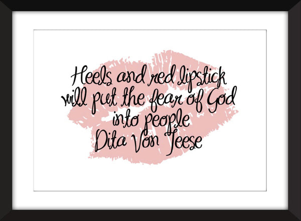 Set of 4 Lipstick Quotes - Unframed Prints
