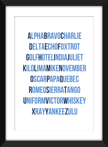 Phonetic Alphabet - Unframed Typography Print